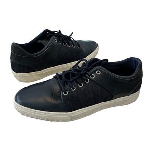 Bull Boxer Men’s 13 Navy Blue Casual Sneakers Leather Upper Denim Fabric